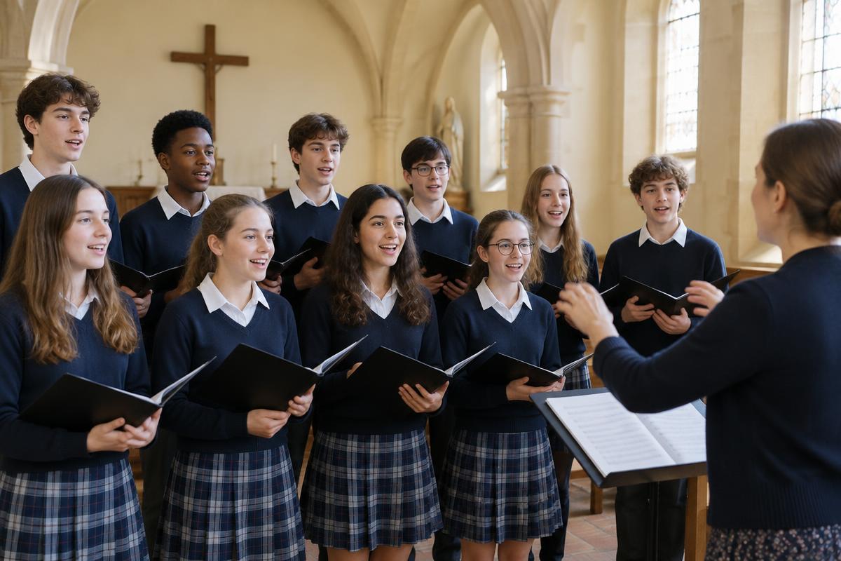 Chorale de jeunes dans une chapelle
